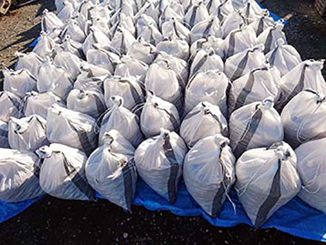 大雨 災害 台風等の土留め用 砂入り土配達販売袋 福岡市